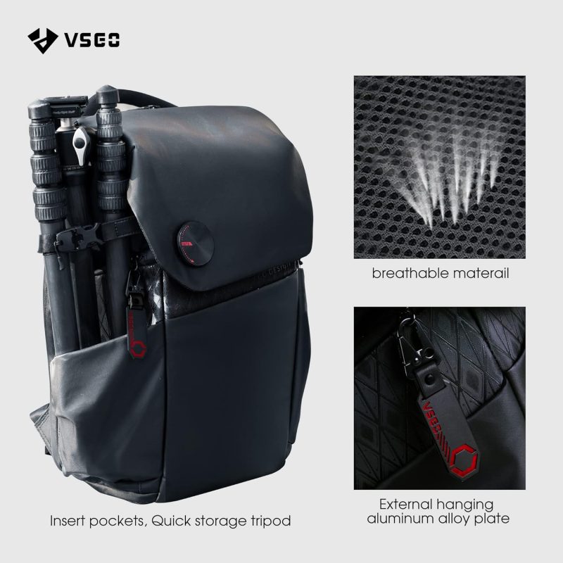 Professional Camera Backpack for DSLR/SLR, Compatible with Sony Canon Nikon Cameras, DJI RSC2 Gimbals, Tripod, 15.6" Laptop, Lenses & Accessories – Waterproof TPU Canvas, Travel & Outdoor Use - Image 7